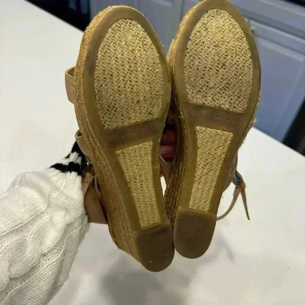 Lauren Ralph Lauren Katerina Espadrille Wedge Sandals Ivory Size 8